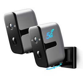 Aismeil Security Cameras Wireless Outdoor,5G WiFi Magnetic Pet/Baby Camera,2K Pan Rotating 180° Siren Indoor Home Cameras Battery Powered with Color Night Vision,AI Detection, 2-Way Talk, IP65 (2)