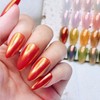 Sunset Beam Powder Handmade Nail Tip - Petit Round /