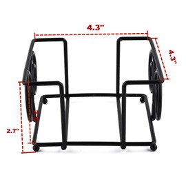 Coaster Holder 4.3 Inch Black Iron Metal Holder Storage Caddy for Both Round and Square Coasters Fit 4 to 9 Pieces Coasters (1 PC)