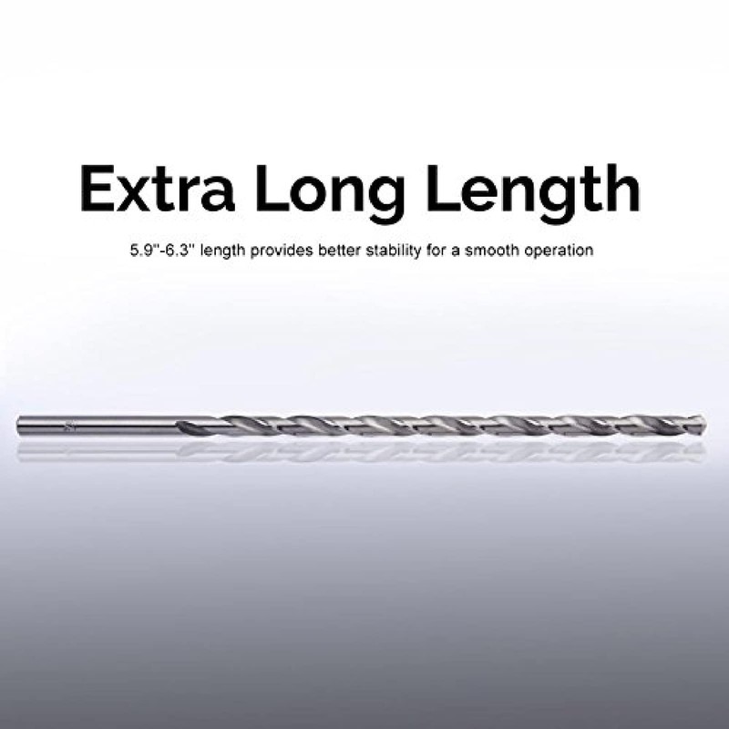 5pcs Extra Long Wood Drill Bit Set, High Speed Steel