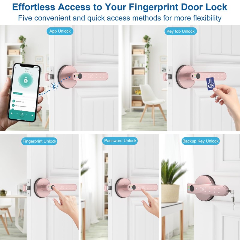 Gavdhe Fingerprint Door Lock Smart Fingerprint Door Knob with Keyless