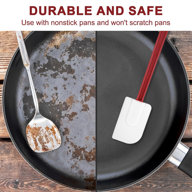 14 Pcs Silicone Rubber Spatula, Commercial Spatula 450 Fahrenheit Heat