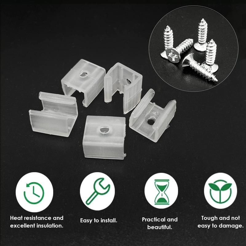 NGeGe 100Pcs LED Neon Mounting Clips Mounting Bracket Support with