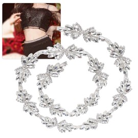 Flor En Forma De Diamante Completo Cristal Diamante Cadena Hecha a Mano Cinturón De Adorno Nupcial Piedra Apliquia Bricolaje Joyería Para Mujeres Vestido Cosido En La Ropa y Ramo