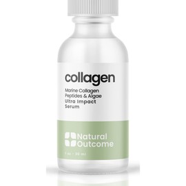 Collagen Serum For Face by Natural Outcome Skin Care - Ultra Impact Marine Collagen Peptides Serum for Face - Facial Moisturizer Anti Aging Serum Gel for Firming, Lifting and Reducing Wrinkles, 1 oz