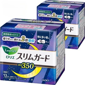 Laurier Slim Guard with Feathers, 13.8 inches (35 cm), 2 x 13 Pieces, 26 Sheets in Total, For Nights, Bulk Purchase, Sanitary Supplies, Napkins, Bonus irokazal