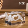 ERWEI Crystal Gifts Engraved Two Hands Form a Heart in