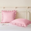 KKJIAF Ruffle Pillow Cases 18x18 Inches, Light Pink Square Ruffled