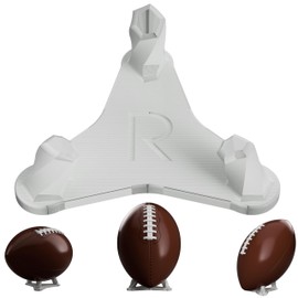 Radiant Displays Football Display Stand – White – Premium Holder for Footballs & Rugby Balls – Vertical & Horizontal Display – Made in USA – Showcase Autographed, Signed & Collectible Balls