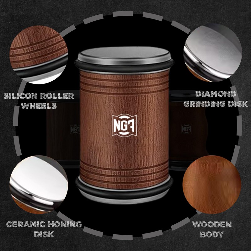 Knife Roller Sharpener Linen Kit with Diamond Discs, Multi Angle