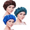 International Women's Satin Lace Sleeping Cap for Hair Care - Adjustable Solid Color Available/Coffee Lace Elastic 30ea