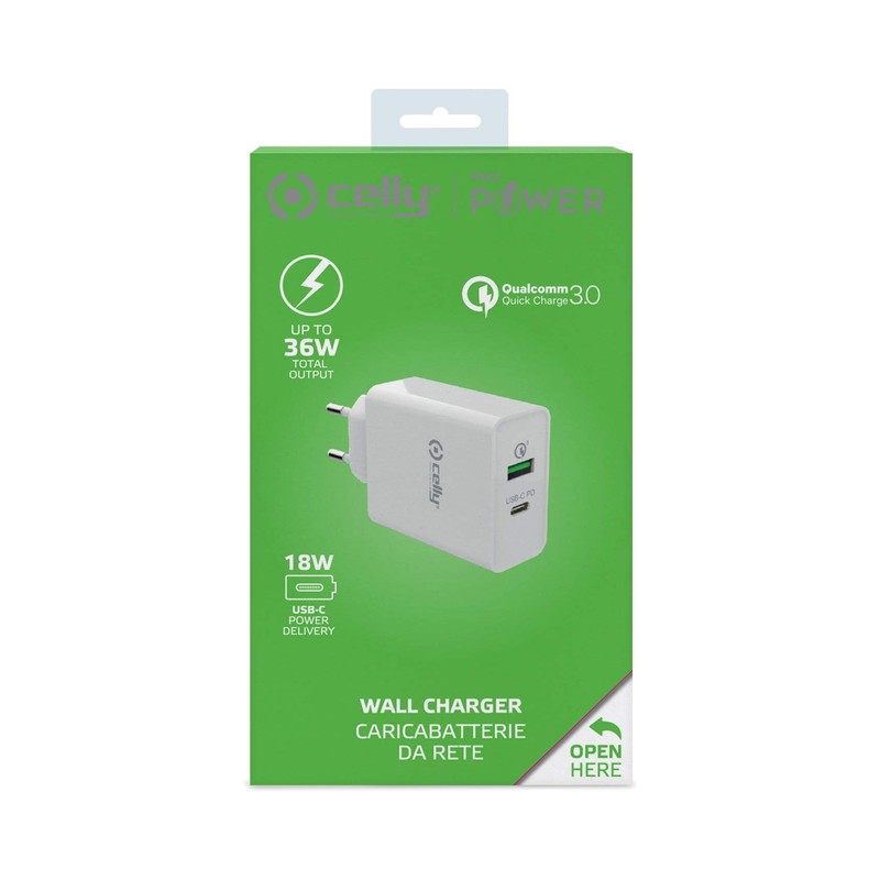 Celly-REISELADER USB-C PWR DELIVERY 18W White