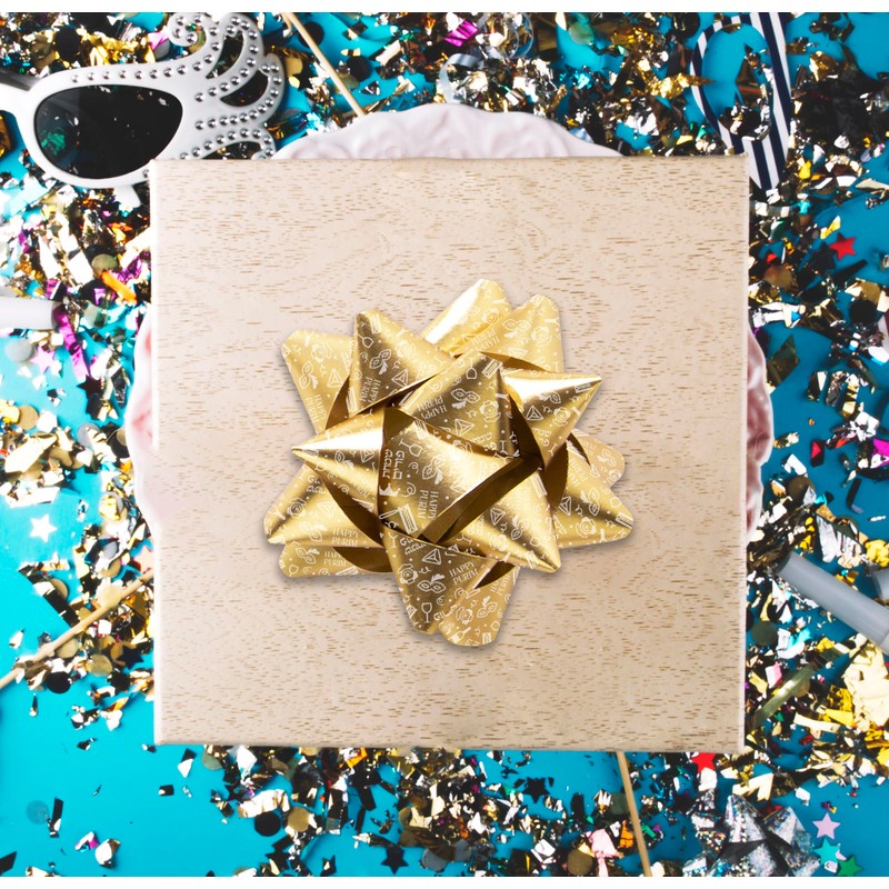 Purim Pull Bows For Gift Wrapping - Gold Pull Bows