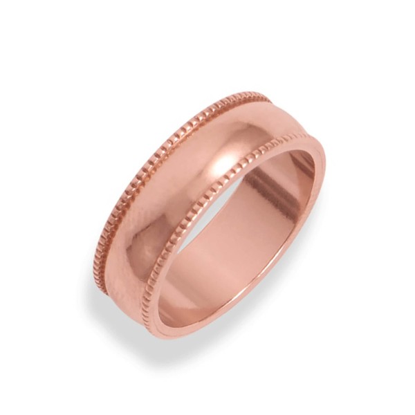 IVY & BAUBLE Uncoated 99.9% Solid Copper Ring Domed Band for Men & Women |Made In USA |6 mm | Size 11