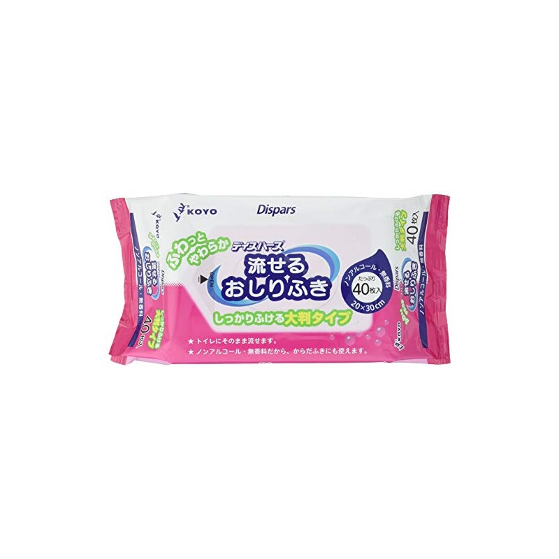 Disperse Flushable Wipes, Plenty of 40 Sheets
