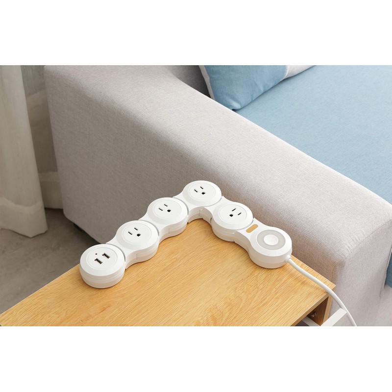 Flexible Surge Protector Power Strip, 6 Feet Long Cord 4