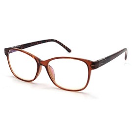 Visual Plus Blue Light Blocking Reading Glasses for Men and Women | Computer, Gaming, TV Glasses with Blue Light Protection (Brown, 1.00 Strength)