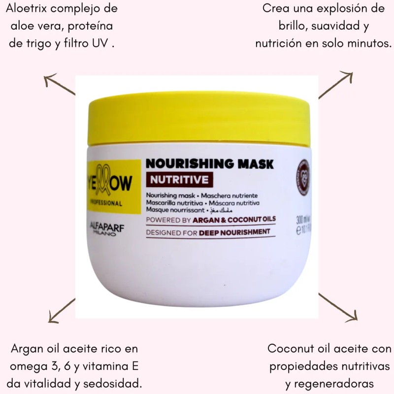 Mascarilla Nutritiva Cabellos Secos Hidratacion 300ml Yellow