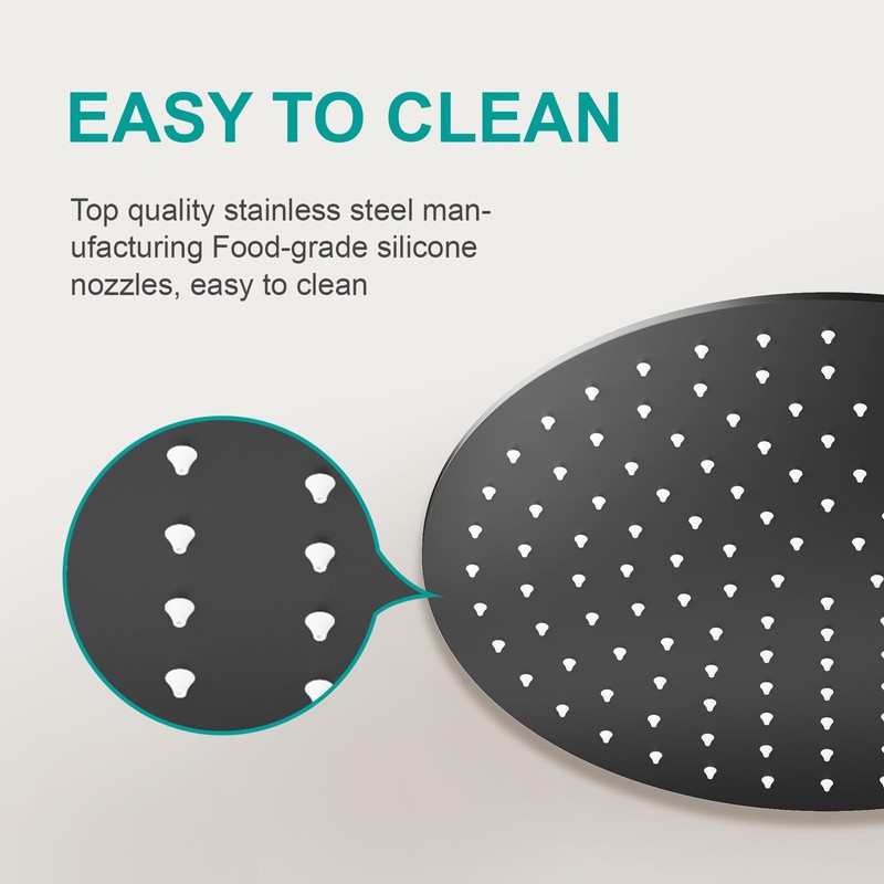 AULEEND All Metal Rain Shower Head - Heavy Duty Stainless