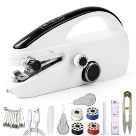 Handheld Sewing Machine, Mini Portable Electric Sewing Machine with Sewing Accessories for Beginners, Quick Repairing Stitch Tool Sewing Curtain DIY Fabric Cloth Jeans Pet Clothes