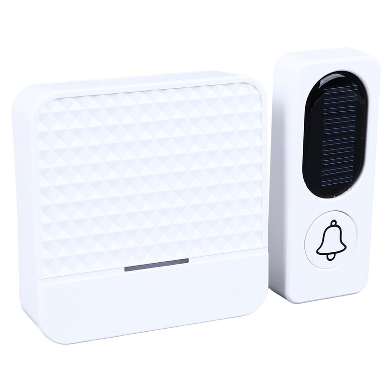 Wireless Doorbell White Self Power 20 to 80dB Adjustable Volume