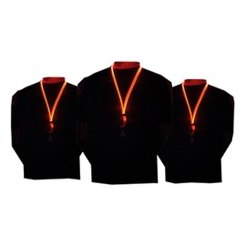 Rob's Super Happy Fun Store Lanyards - LED Illuminated Fiber Optic Technology Key Chain - 3-Pack (Orange)