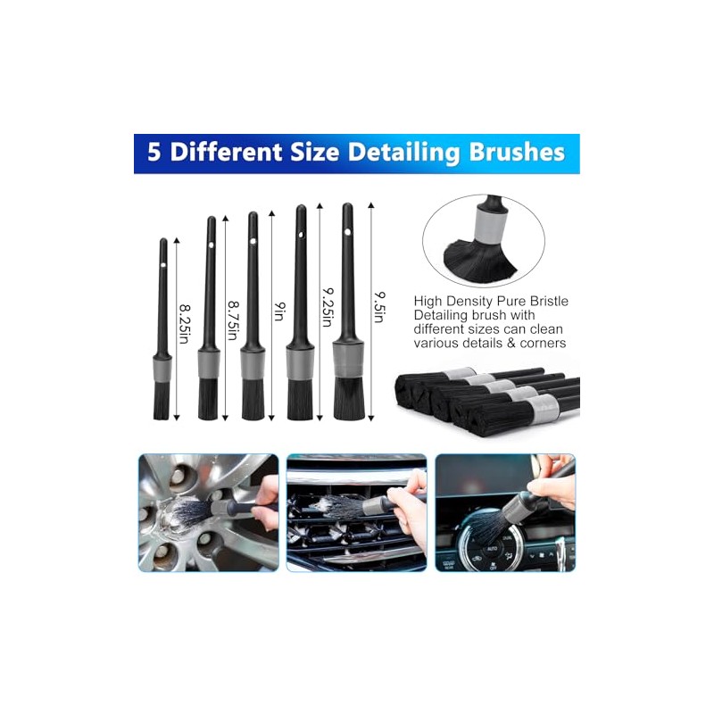 THINKWORK Car Wash Kit, Car Washing Brush with Long Handle,
