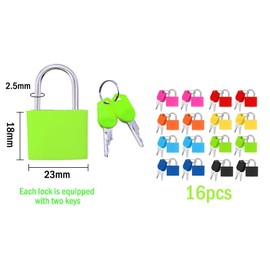 Hitopin 16 Pieces Suitcase Locks with Keys, Small Padlocks Luggage Locks, Luggage Padlocks with Keys, Backpack Lock with Keys, for School Gym Locker, Backpack,Travel Bags, Laptop Bag