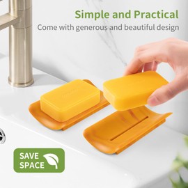 LOYATRO Bar Soap Holder for Shower Silicone Soap Dish for Bathroom Sink Soap Saver Bathtub Self Draining Soap Tray(A-Green,1)