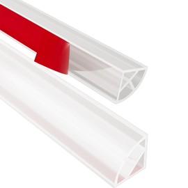 Quarter Circle Shower Barrier Water Stopper (1m, Clear Triangles)