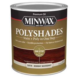 Minwax PolyShades Wood Stain + Polyurethane Finish – Quart, Bombay Mahogany, Satin