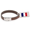 Martinique Flag Leather Luggage Tag Steel Engraved Text