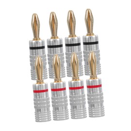 jojofuny 8pcs Banana Plug Speaker Connectors for Efficient Audio Signal Transmission for Home Theater Stage Use Durable Construction for