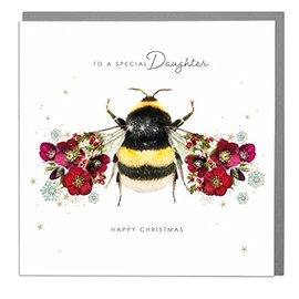 To A Special Daughter - Bee - Christmas Card with Grey Envelope by Lola Design