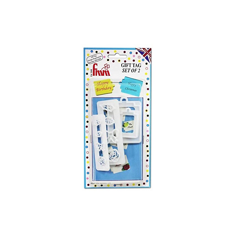 FMM Gift Tag Cutter Set of 2 plus embellishments