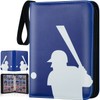 Carpeta de tarjetas coleccionables con mangas, carpeta de tarjetas deportivas, álbumes coleccionables de tarjetas coleccionables con 50 fundas extraíbles (azul, 9 bolsillos)