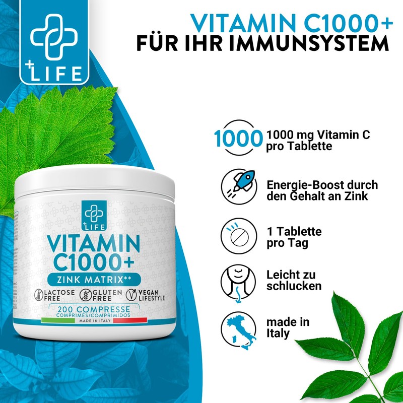 +LIFE - Vitamin C and Zinc High Dose 1000 mg