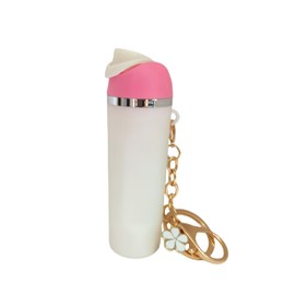ANNSIXMARK Mini Water Bottle Keychain, Trendy Bottle Keyring, Tumbler Cup Lip Balm Holder Key Chain, Chapstick Accessory for Women Girls (white)