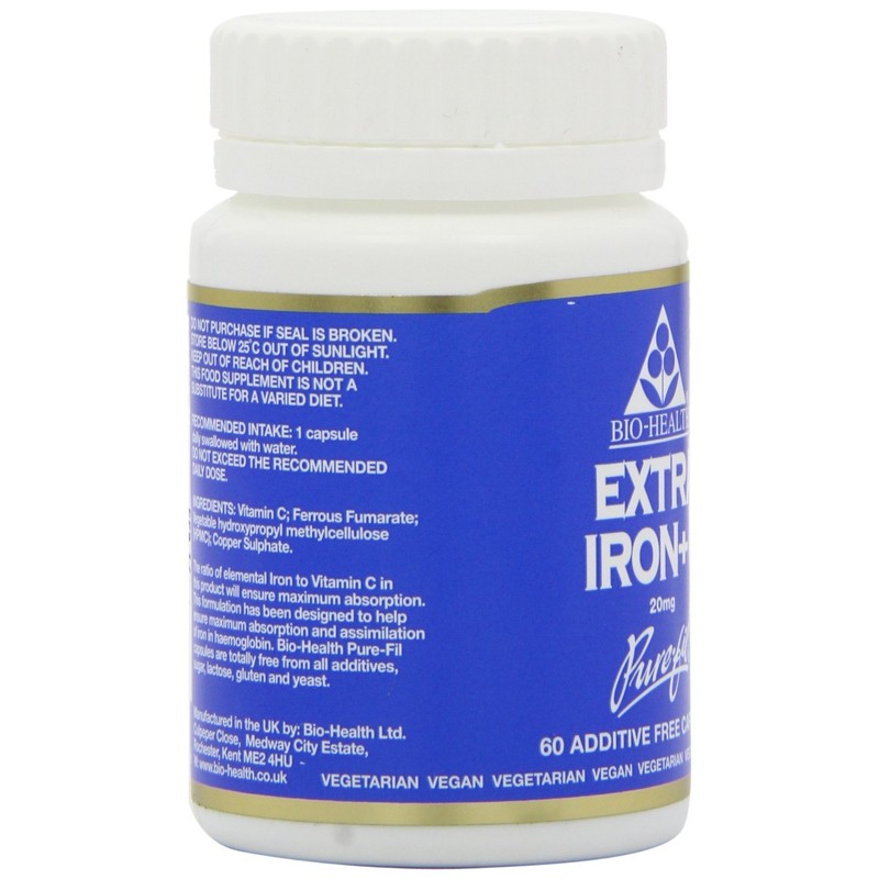 Bio Health Extra Iron 20mg 60 Capsules