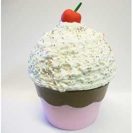 Jewelry Box Pink Cupcake with White Frosting Rainbow Sprinkles Cherry Faux Food