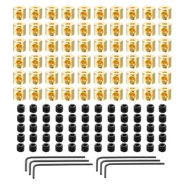 sourcing map 100pcs Pin Backs Locking Pin Locking Pin Keepers Locking Clasp Locking Pin Keeper Backs Locking Pin Backs Copper Pin with 10pcs Wrench (6mmx5mm, Gold Tone)