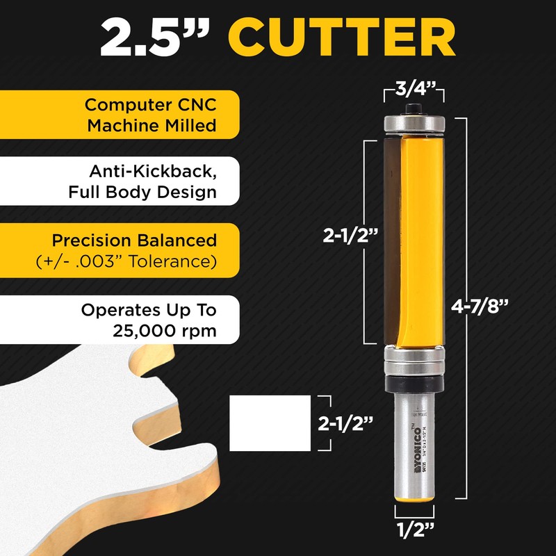 Router Bits for Woodworking - Pattern Flush Trim Router Bit