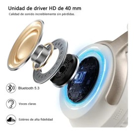 Audifonos Bluetooth 5.3 Diadema-almohadillas Ultra Cómodas