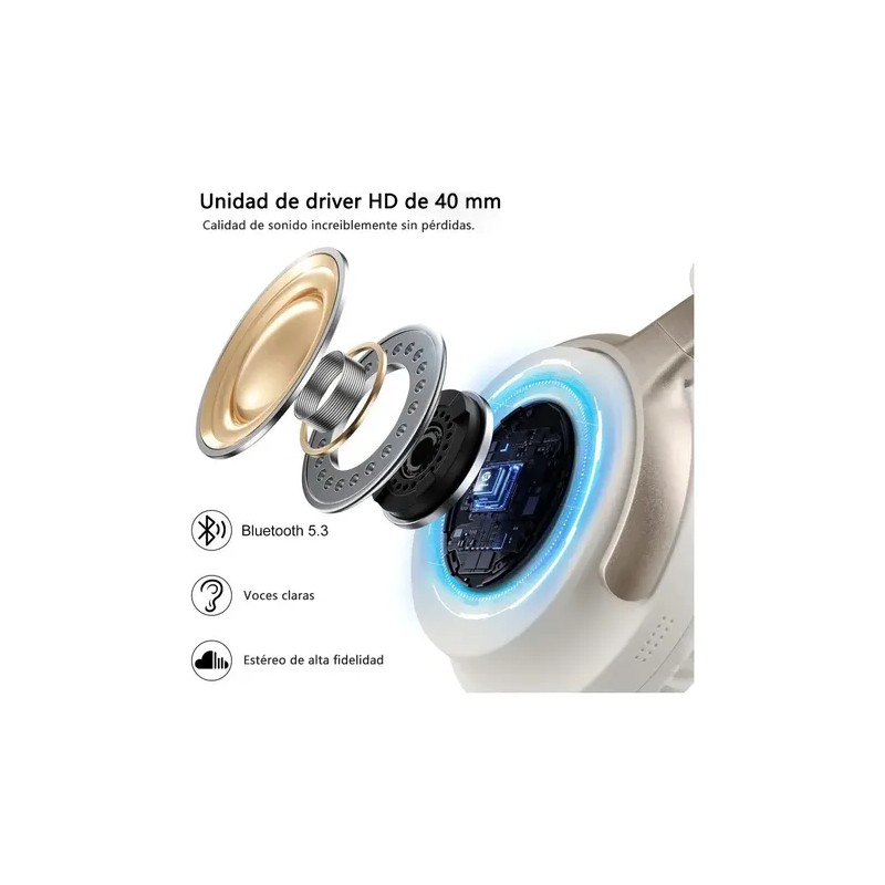 Audifonos Bluetooth 5.3 Diadema-almohadillas Ultra Cómodas