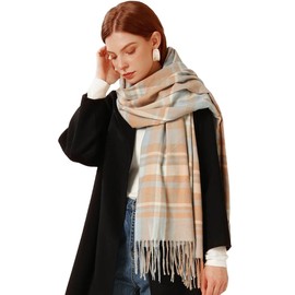 MAIRY Ladies Scarves Winter Clearance Women Tartan Scarf Winter Long Scarves Plaid Warm Wraps Wool British Style For Ladies Spinning Tassel Shawl Long Stole, 09002