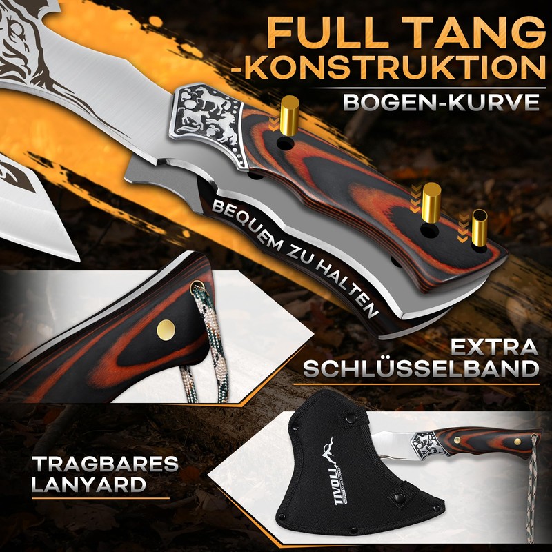 TIVOLI Tiger Splitting Axe High Quality Carbon Steel Full Tang