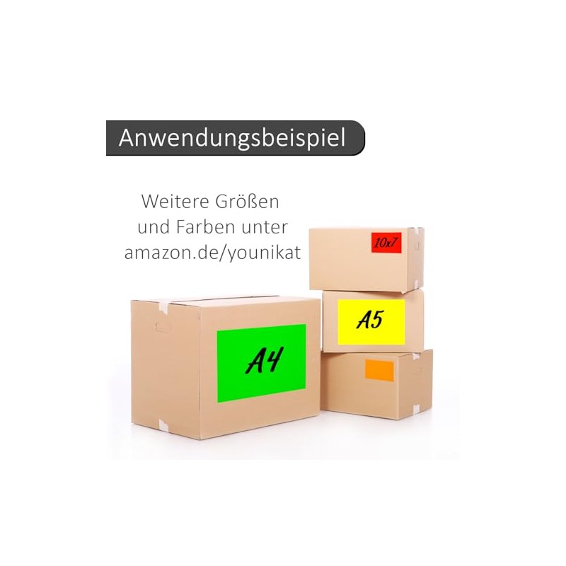 150 Labels in Neon Yellow, 10 x 7 cm, Neon