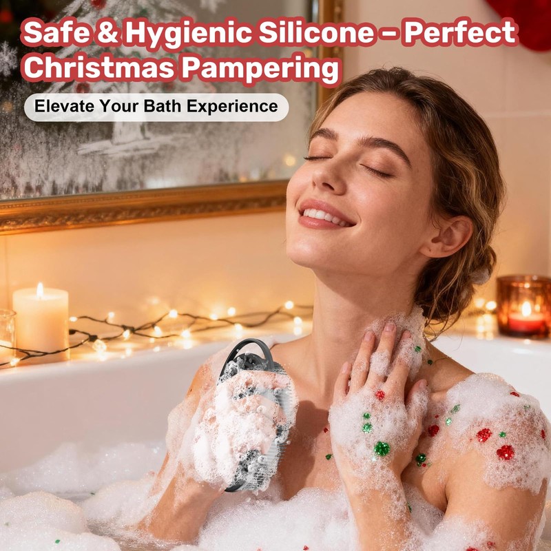 JODBUY Silicone Body Scrubber - Perfect Christmas Stocking Stuffers for