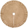 Christmas Tree Skirt Linen Burlap Tree Skirt with Ruffled Border