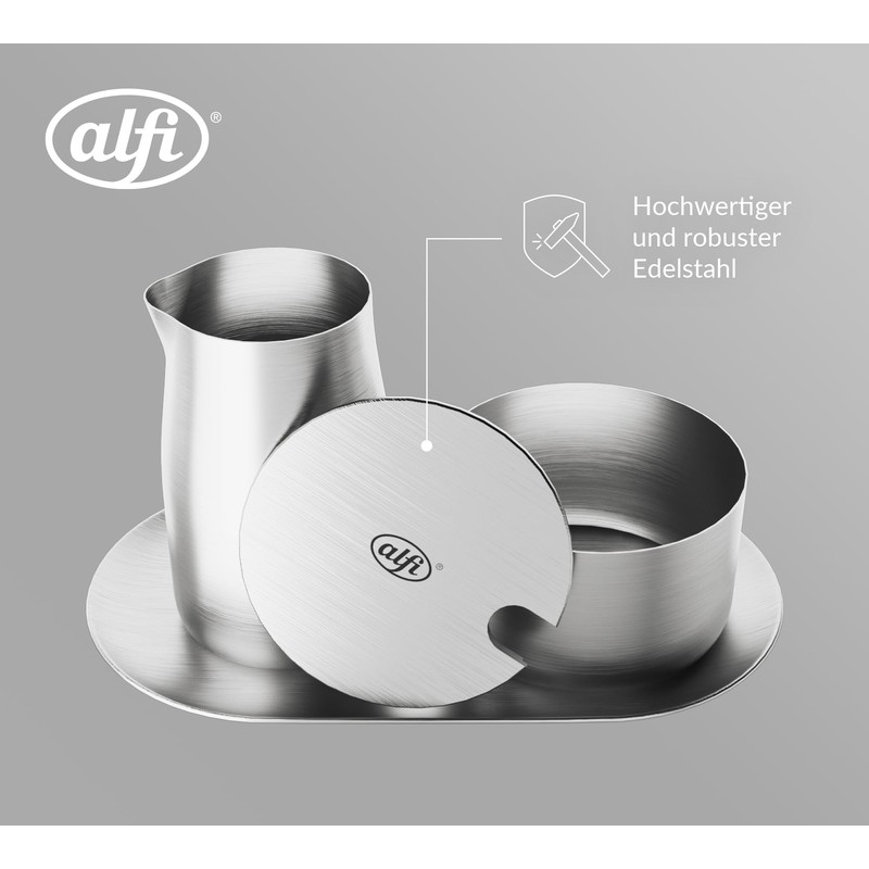 alfi Milk and Sugar Set, Matte, High-Quality Stainless Steel Milk